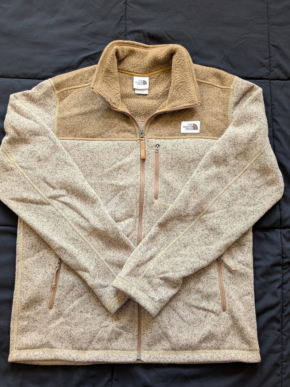 The North Face Men’s Tan Heather Fleece Full-Zip Jacket